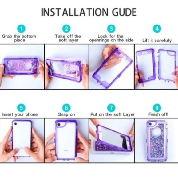 IPhone 8 Plus Shockproof Gel Glitter Case - Picture 2 of 2